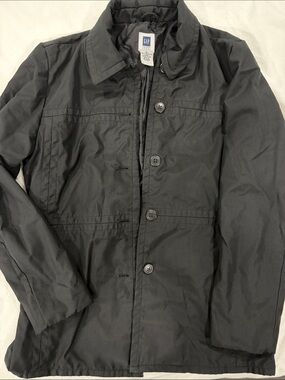 GAP Men's Black Button-Front Collared Jacket